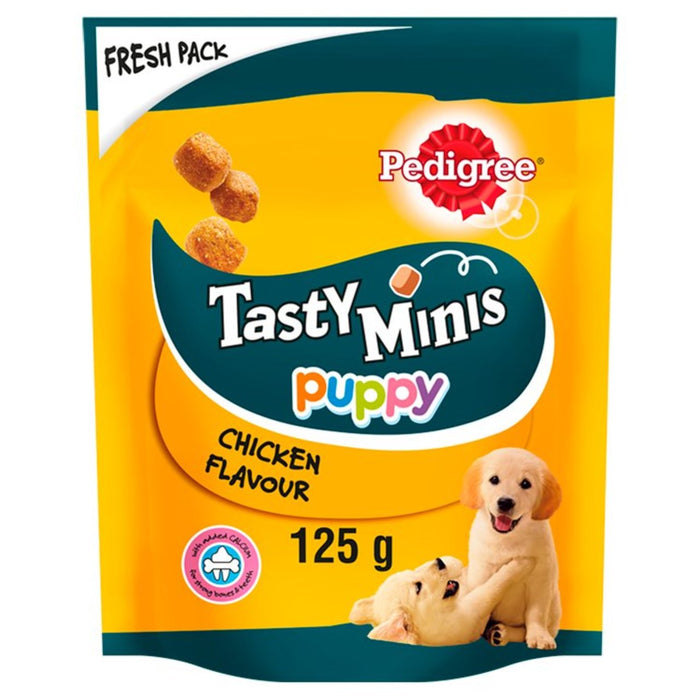 Pedigree Tasty Minis Puppy Dog Treats Chewy Cubes con Pollo 125g 