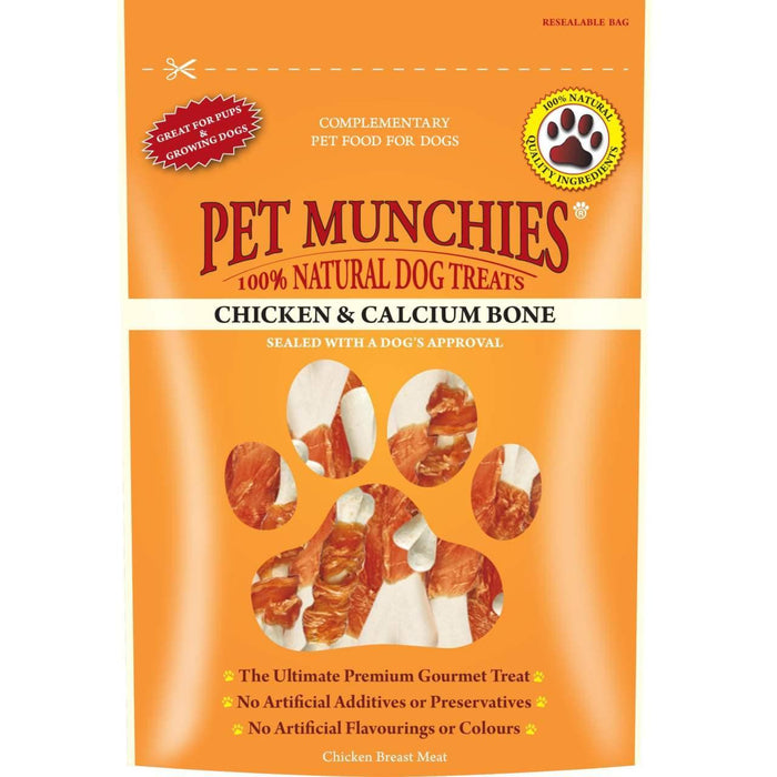 Pet Munchies 100% Natural Chicken & Calcium Bone Dog Treats 100G