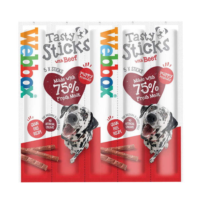 Webbox Beef Tasty Sticks Dog Treat for Large Dogs 5 per pack