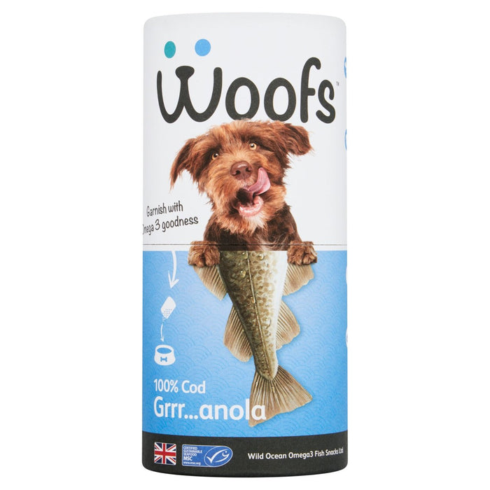 Woofs Cod Granola Sprinkle 100% Natural MSC Fish 100g