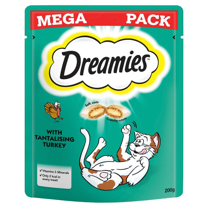 Dreamies Adult 1+ Cat Treats with Turkey Mega Pack 200g