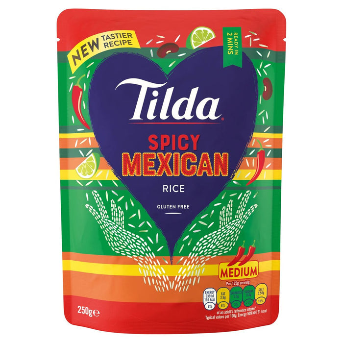 Tilda Microondas Spicy Mexican Long arroz de grano largo 250G