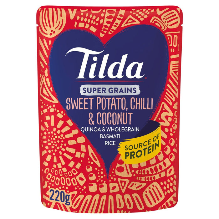 Tilda Super Grains Chilli de patates douces et riz à la noix de coco 220G