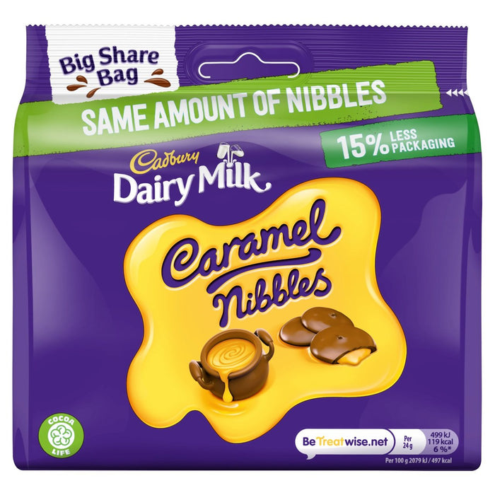 Cadbury Dairy Milk Caramel Nibbles Chocolate Bag 242g
