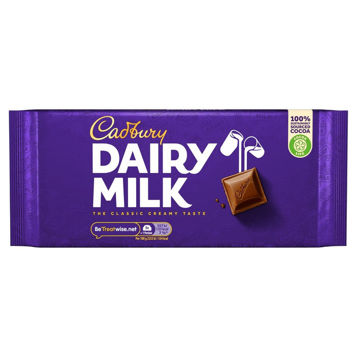 Barra de chocolate con leche láctea Cadbury 200g 