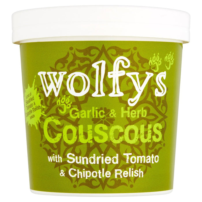 Wolfy's Garlic & Herb Couscous with Sundried Tomato & Chipotle Relish 96g
