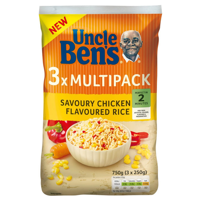 Uncle Bens Savoury Chicken Microwave Rice 3 x 250g