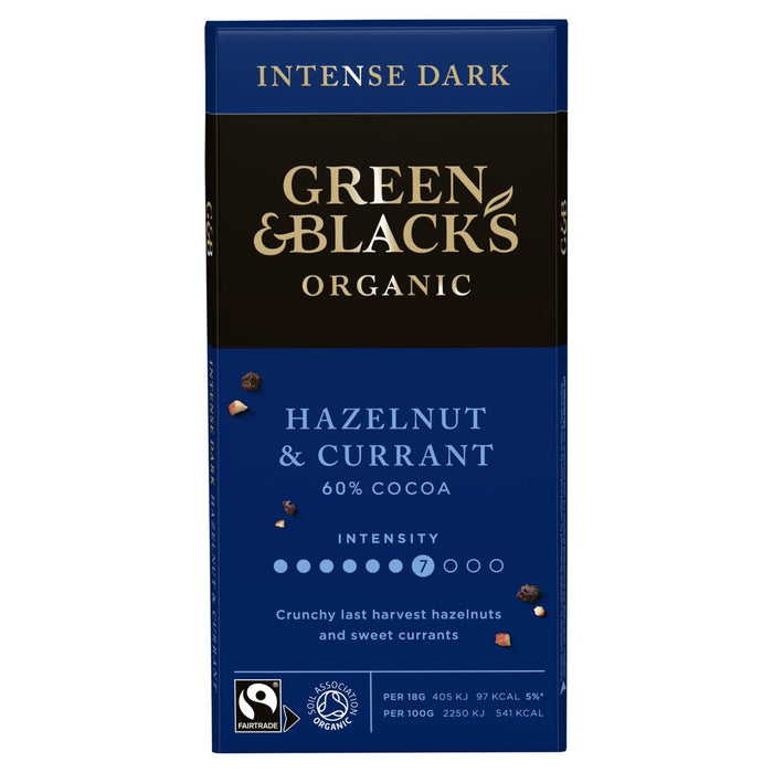 Green & Black's Organic Hazelnut & Currant Dark Chocolate 90g