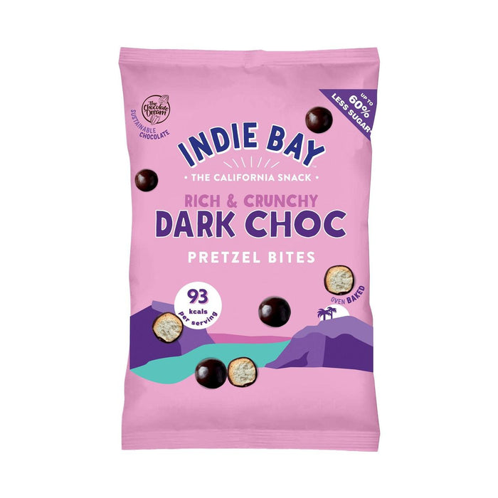 Indie Bay Snacks Dark Chocolate Pretzel Bites Partage Bag 100g