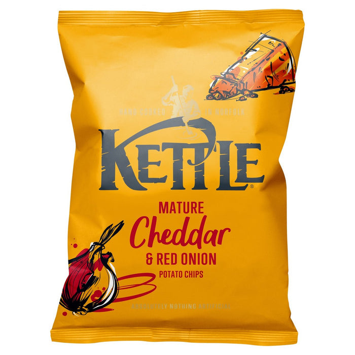 Kettle Cheddar maduro y cebolla roja 130G