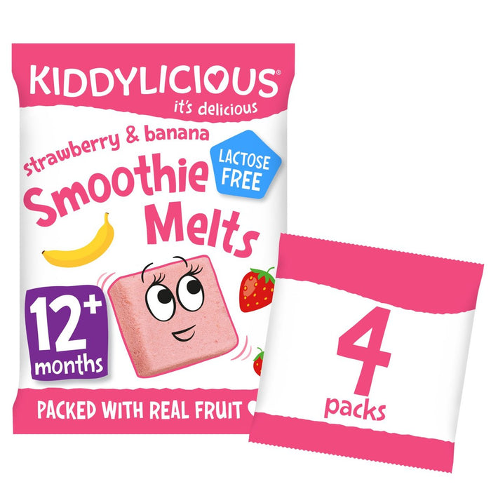 Kinddylylicious Erdbeer & Bananen -Smoothie schmilzt 12 Monate+ Multipack 4 x 6g