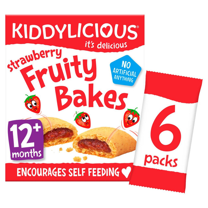 Kiddylicious Strawberry Fruity Bakes 12 mths+ Multipack 6 x 22g
