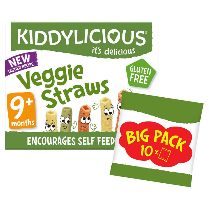 Kinddylicicious vegetarische Strohhalme 9 Monate+ Big Pack 10 x 12g