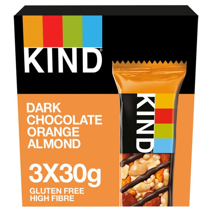 Kind Dark Chocolate Orange Almond 3 x 30g