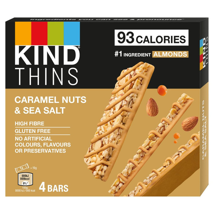 Kind Thins Nuts au caramel et sel de mer 4 x 19G