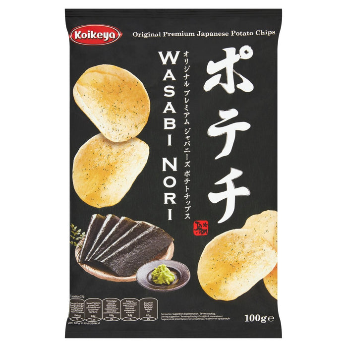 Koikeya Original Premium Japanese Chips de pommes de terre Wasabi Nori 100g