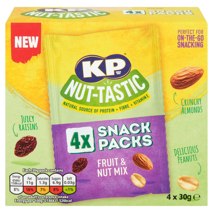 KP NUT Tastic Fruit & Nuts Mix Multipack 4 Pack 4 x 30g
