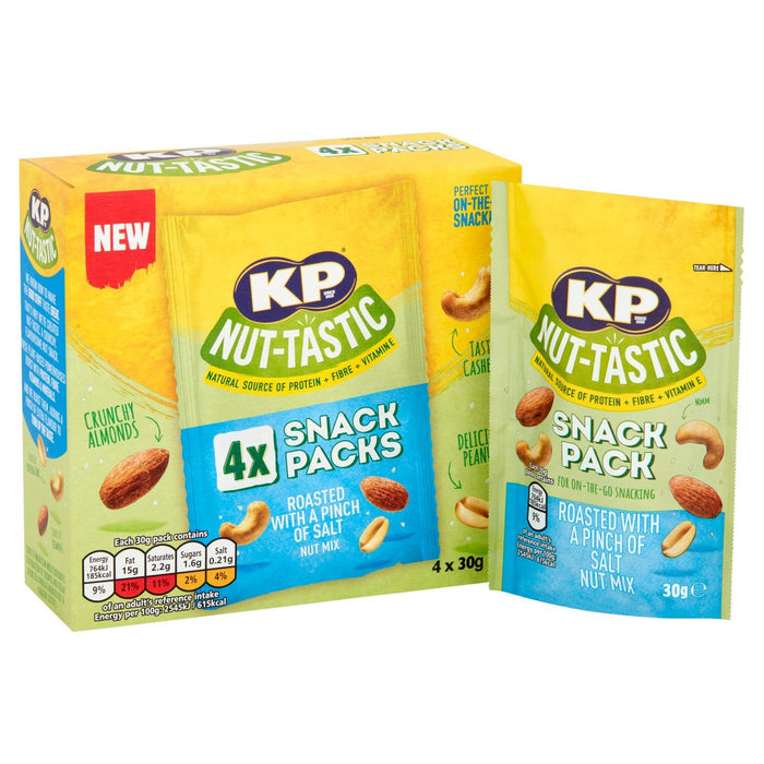 Kp nueces pizca tastic de salt nueces mezcla multipack 4 paquete 4 x 30g