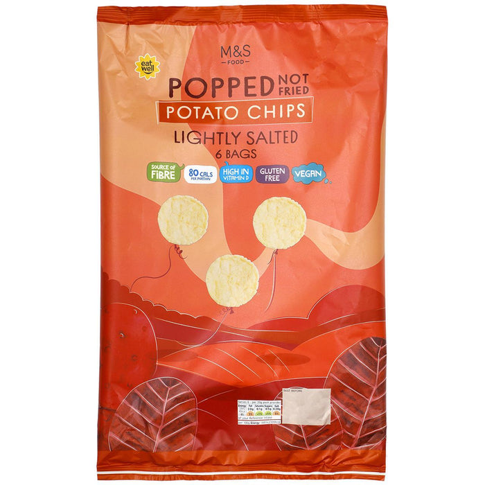 M&S Lightly Salted Popped Potato Chips Multipack 6 x 20g
