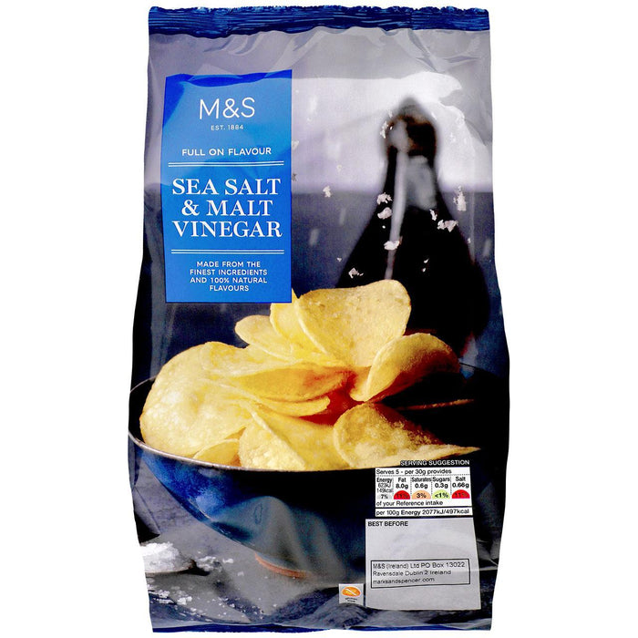 M&S Sea Salt & Malt Vinagar Crisps 150G