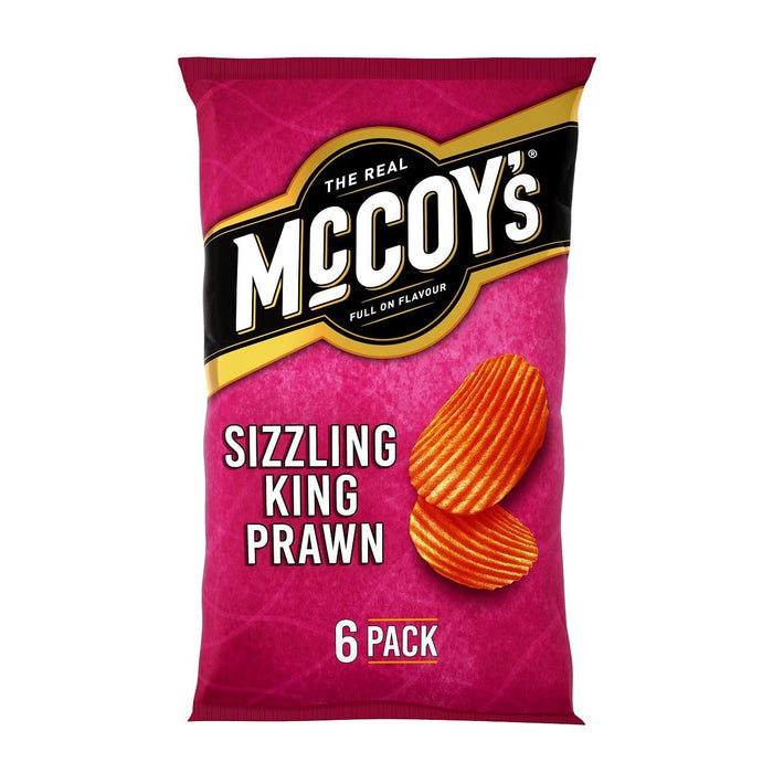 McCoys brutzelndes König Garnelen -Multipack -Chips 6 x 25g