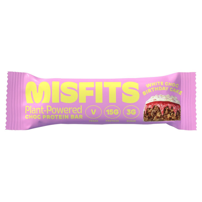 Misfits Bar de protéine de gâteau d'anniversaire végétalien 45G
