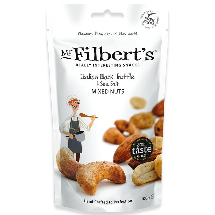 Mr Filberts italienische schwarze Trüffel & Meersalz gemischte Nüsse 100g
