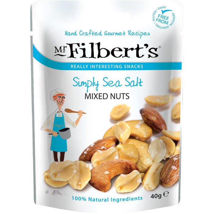 Mr Filberts Simply Sea Salt Mixed Nuts Almonds Peanuts and Cashews 40g