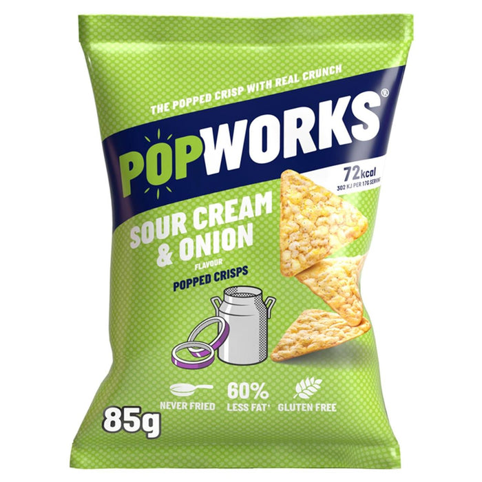 Pop Works Sour Cream & Onion Sharing Popped Crisps 85g