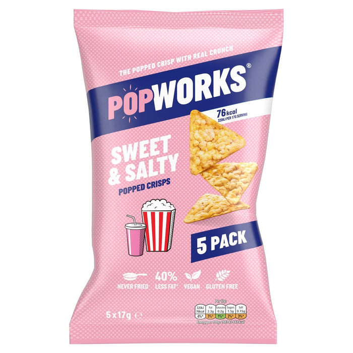 Pop Works Sweet & Salty Partage Popped Crisps 85G