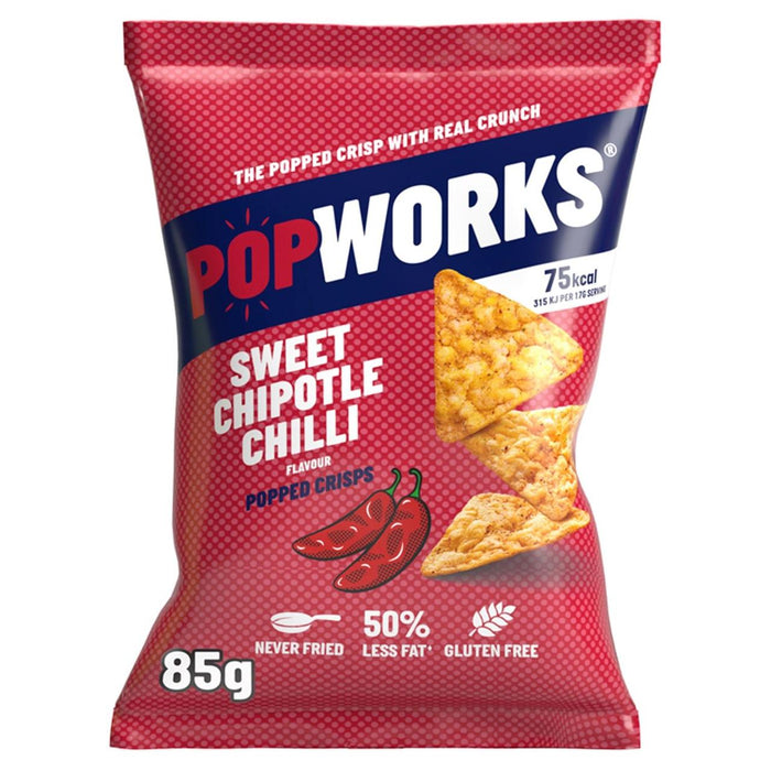 Pop Works Sweet Chipotle Chilli Partage de Crisp Popped 85G