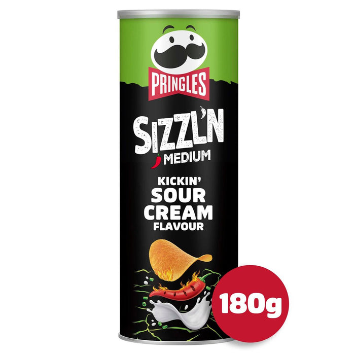 Sizzl\'n Cream Sour Online 180g British Pringles Kickin\' |