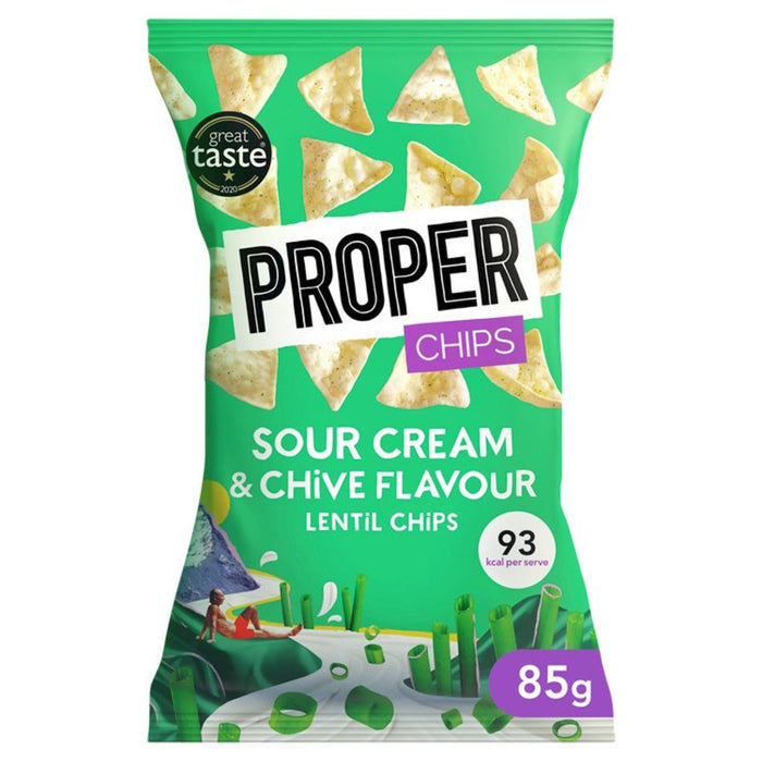 Properchips Sour Cream & Chive Lentil Chips 85g