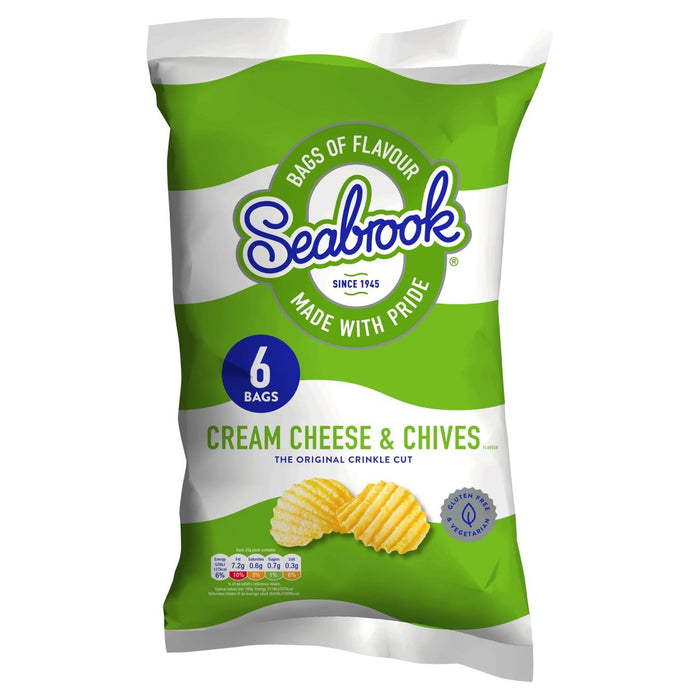 Seabrook Cheese & Chive Crinkle Crisps 6 par paquet