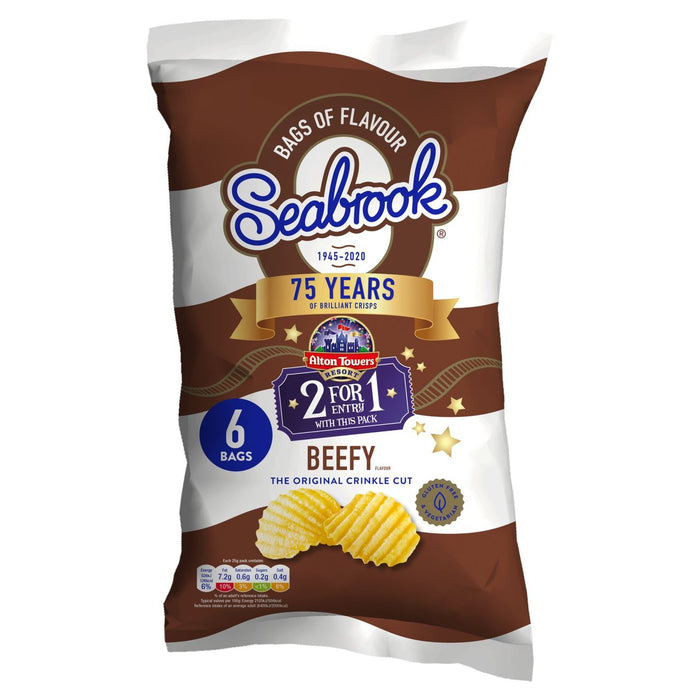 Seabrook Crinkle geschnittene kräftige Chips 6 pro Pack