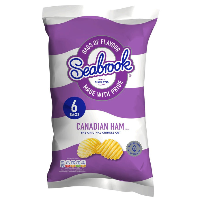Seabrook Crinkle Cut Canadian Ham Crisps 6 par paquet