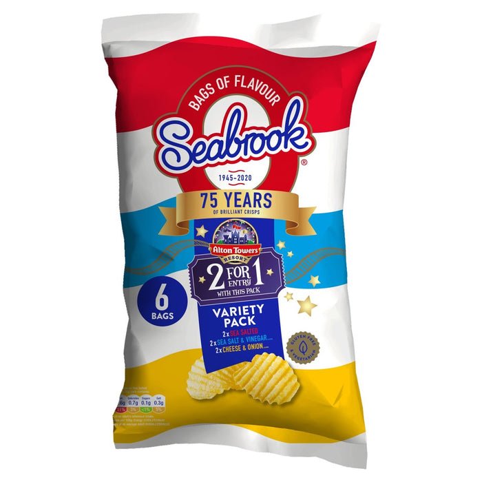Seabrook Cracky Cut Variety Crisps 6 por paquete