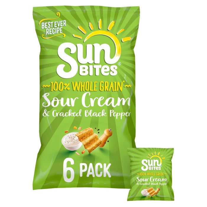 Sunbites Cream & Pepper Multigrain Snacks 6 par pack