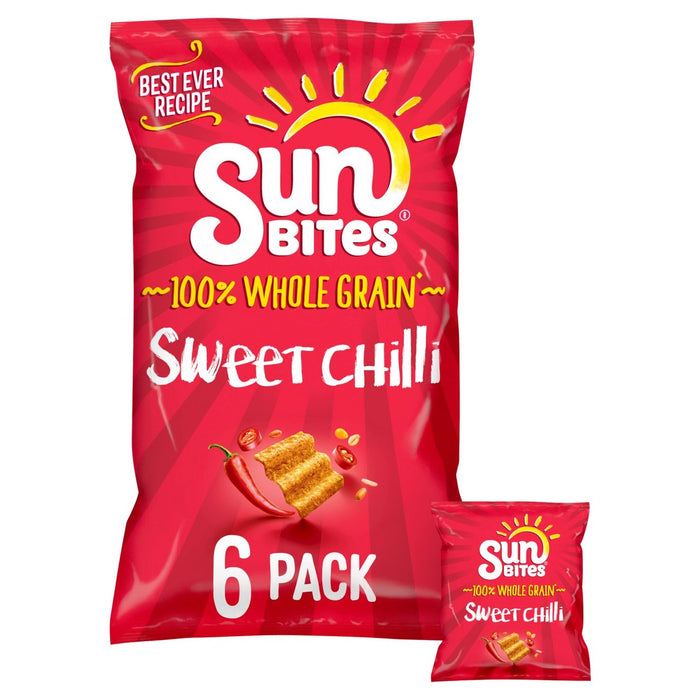 Sunbites Sweet Chilli Multigrain Snacks 6 por paquete