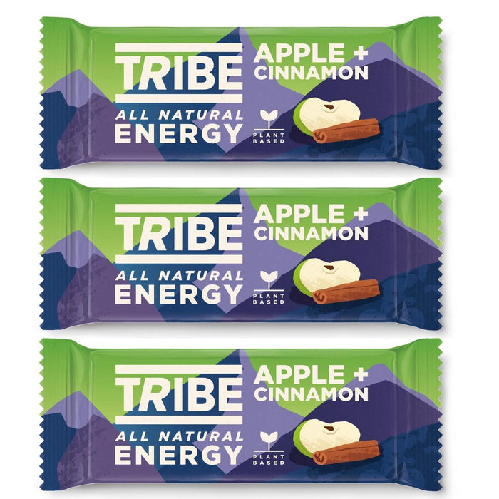 Tribe Natural Apple & Cinnamon Energy Bar 3 x 37g