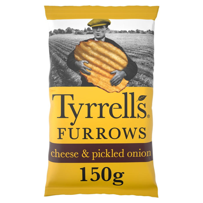 Tyrrells Furrows queso y cebolla en escabeche compartir patatas fritas 150G