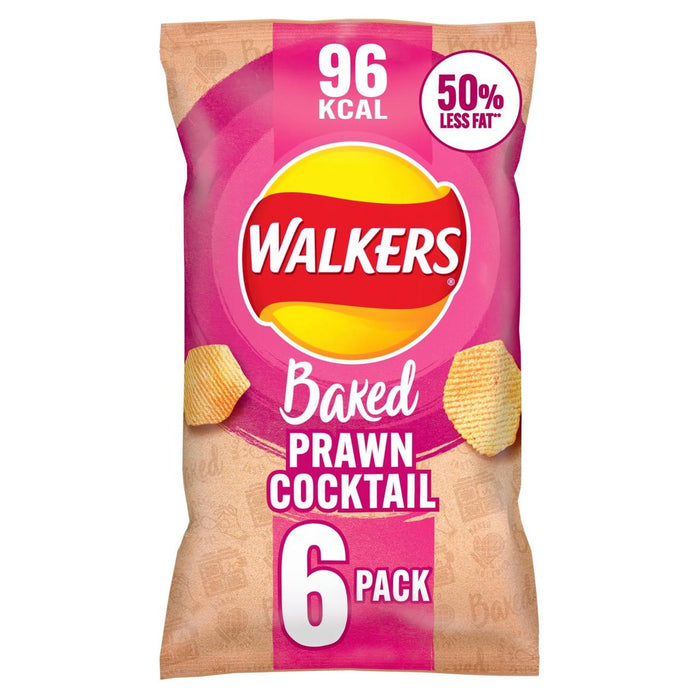 Walkers Baked Prawn Cocktail Multipack Snacks 6 x 22g