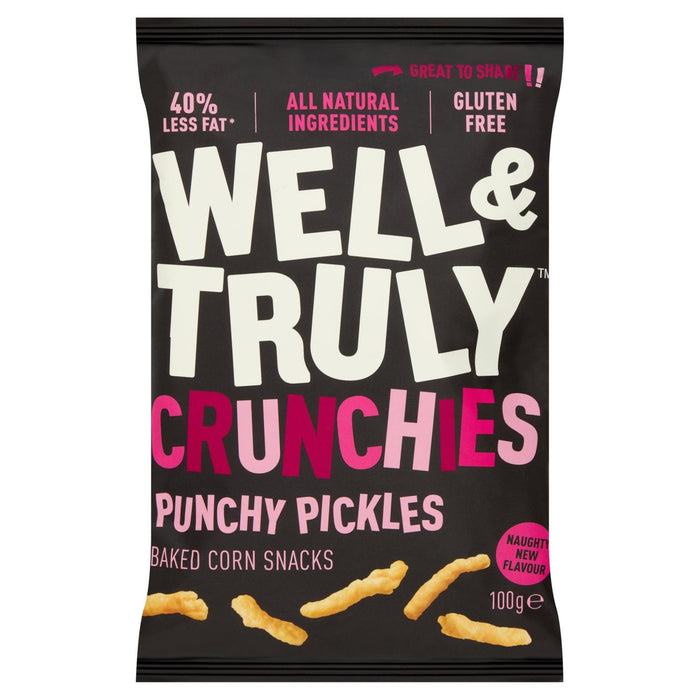 Well & Truly Crunchies Punchy Pickles Share Bag 100g