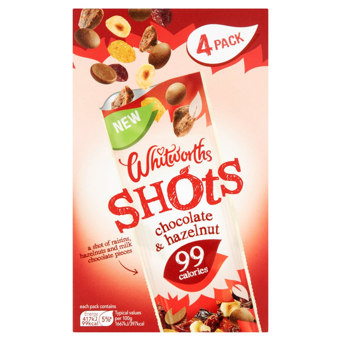 Whitworths Snack Pack Chocolate y Hazelnut 4 por paquete