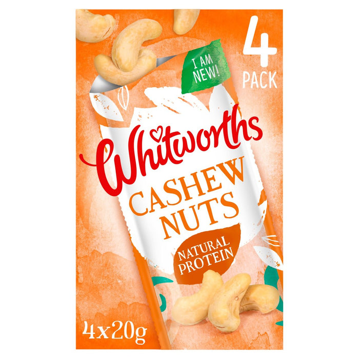 Whitworths Snacking Cashew Nüsse 4 x 20g