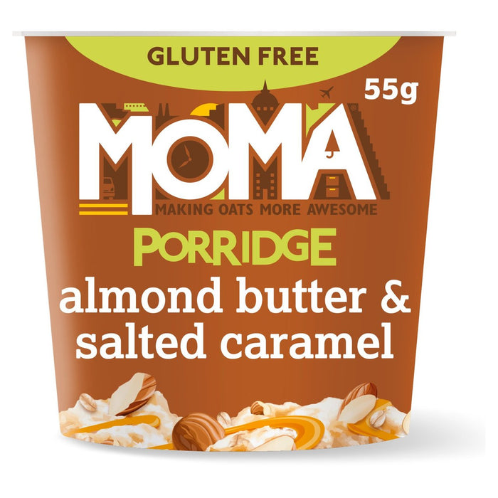 Moma Dairy Free Amander Butter et Salted Caramel Porridge Pot 55G