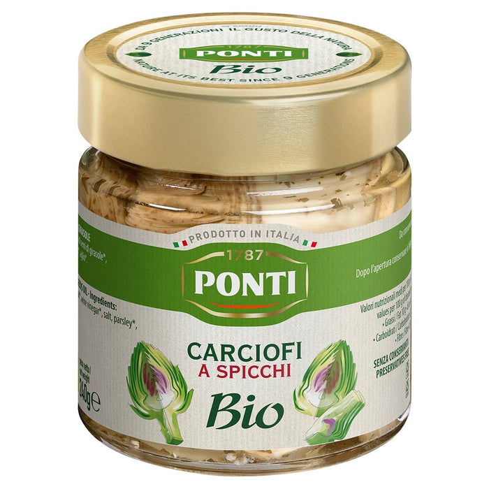 Ponti Organic Paited Green Olives 250g