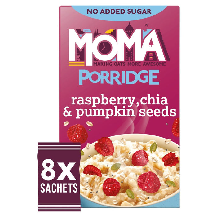 Moma Raspberry Pumpkin & Chia Seed Porridge Sachets 8 par pack