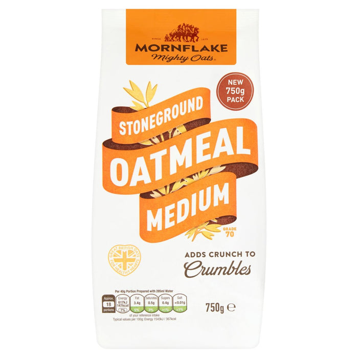 Mornflake Medium Oatmeal Stoneground 750g