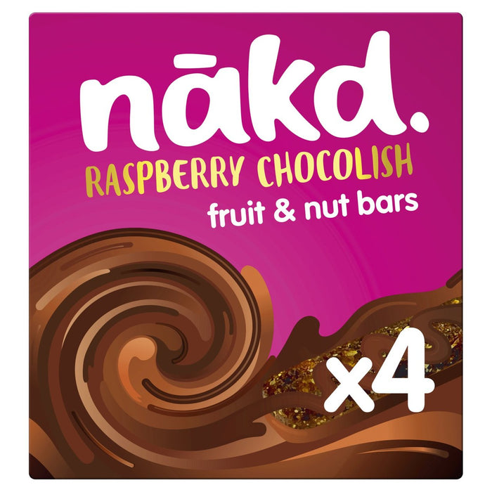 Nakd Raspberry Chocolish Obst Nuss & Kakaostangen 4 x 35 g